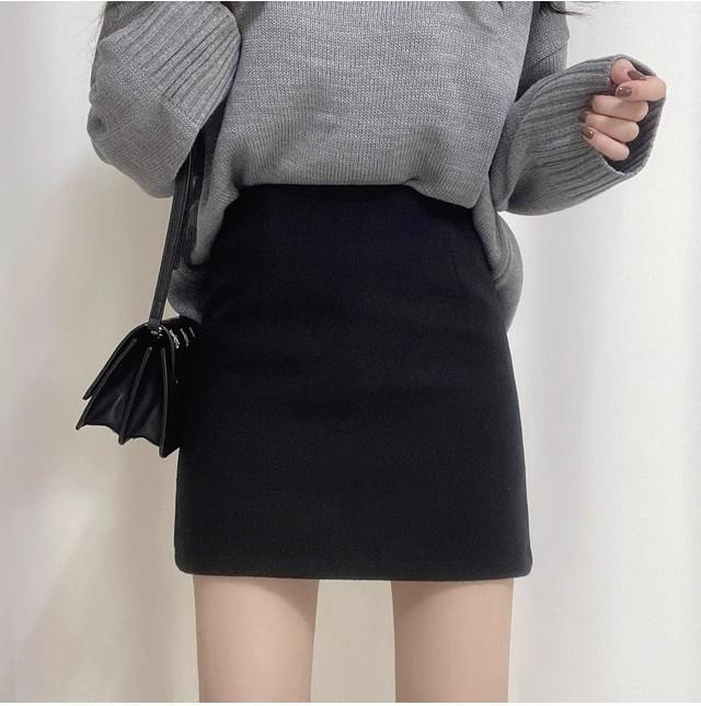 

2024 Women s A-Line Gray Wool Mini Skirt - High Waist, Bodycon, Winter Style M