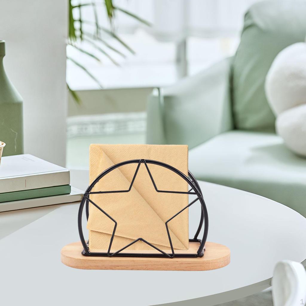 Kreativer Schreibtisch-Serviettenhalter mit Holzsockel für Zuhause und Küche
