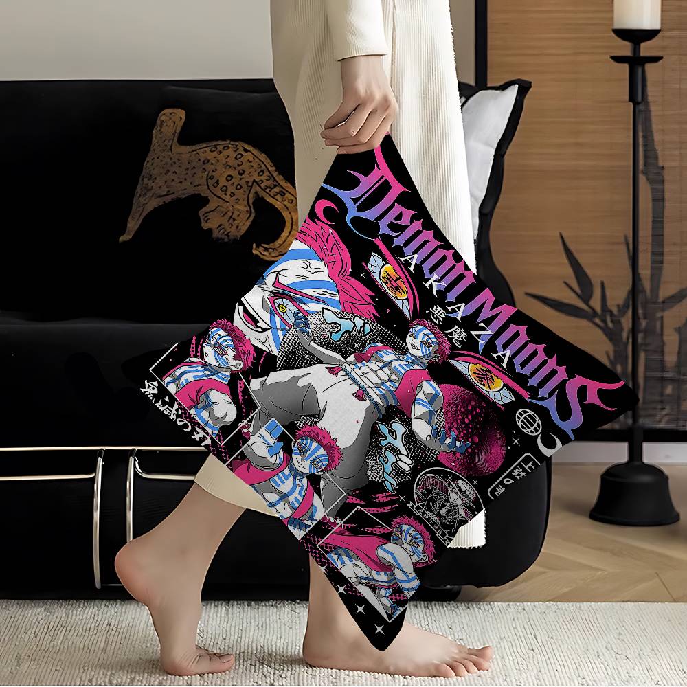Japanese Anime Akaza D-Demon Slayer Cushion Cover Car Throw Pillow Case For Sofa Car Christmas Gift 40x40cm 45x45cm