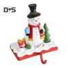 Christmas Stocking Holder Resin Snowman Santa Claus Xmas Decor Holiday Home Party Decoration for Indoor Counter Window Fireplace