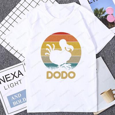 Erwachsenen Witz Dodo Lustig Setting Sun Grafik Gedrucktes T-Shirt Lässige Mode Locker Harajuku Unisex T-Shirt Kurzarm Unisex T-Shirt