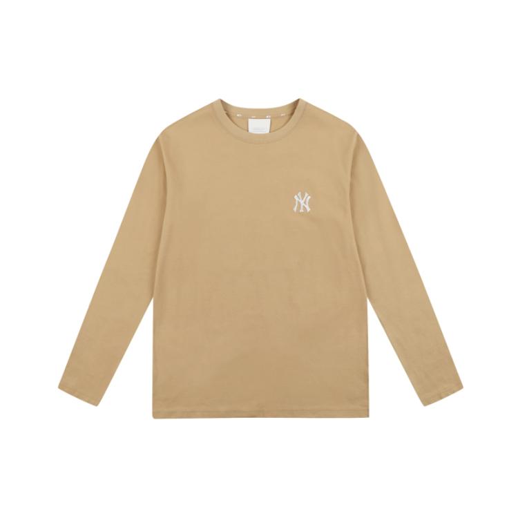 New MLB New York Yankees T Shirts Unisex Beige 31TS3L111-50B