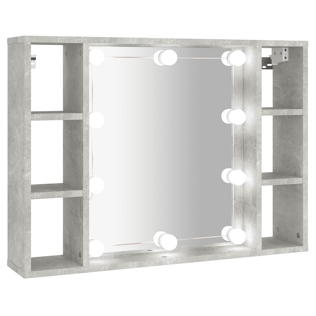 LED Mirror Cabinet in Concrete Grey 76 x 15 x 55 cm
