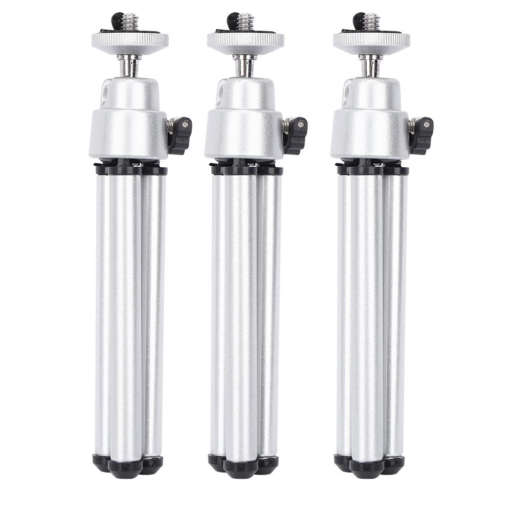 3PCS Aluminium Alloy Silver Stoving Varnish Mini Anti Shake Telescope Tripod
