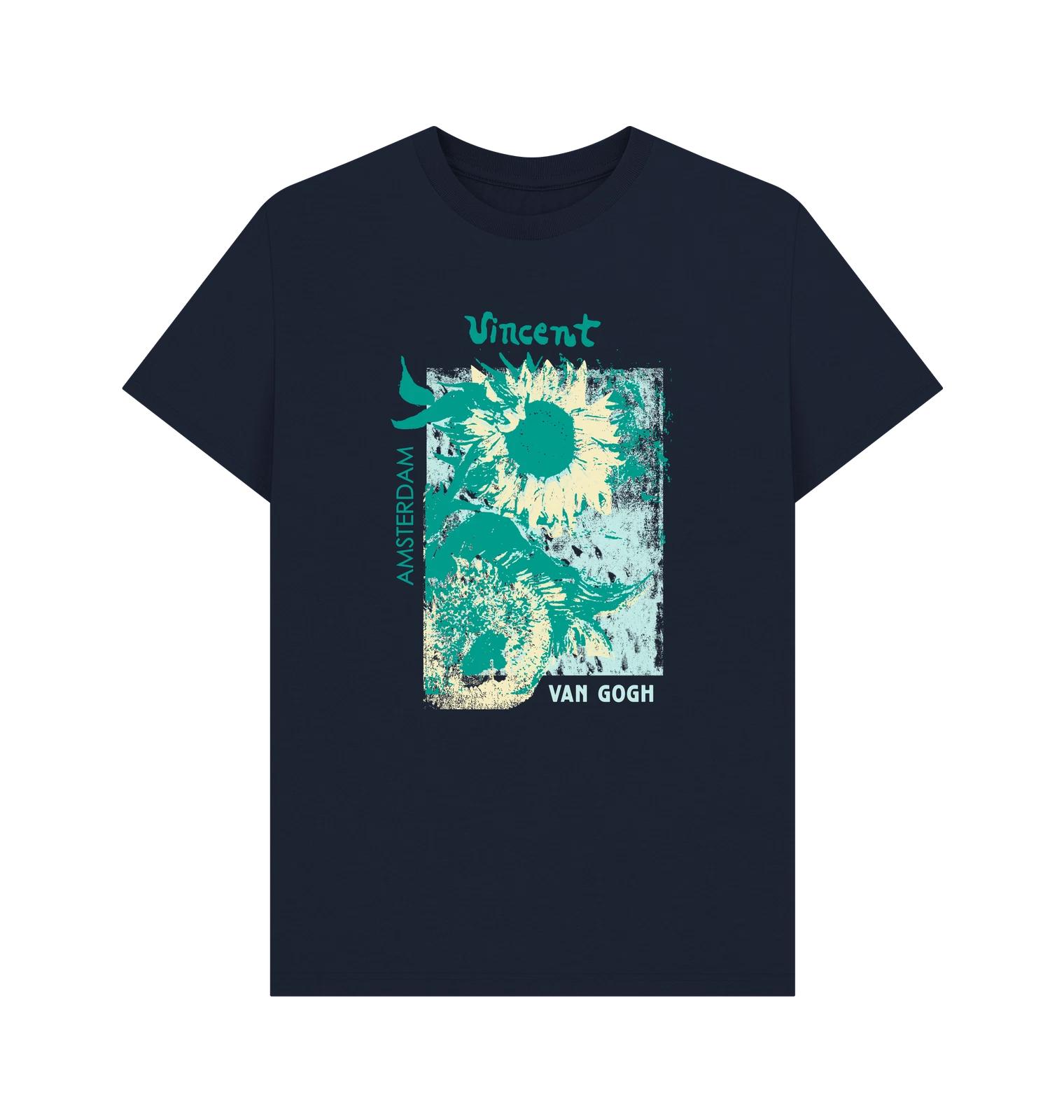 PREMIUM OFFICIAL APOH APOH Van Gogh Sunflowers Navy T-Shirt 3XL