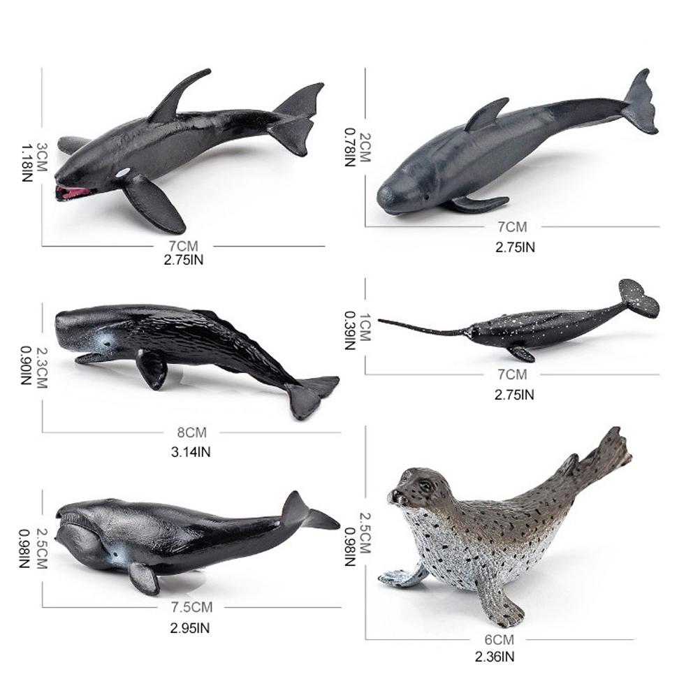 12PCS Mini Sea  Toys for Kids Plastic Sea Animals Doll Simulation Ocean Animals Figures Model Gift