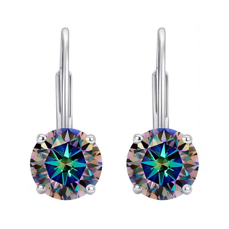 

Серьги-гвоздики с муассанитом 1 карат, цвет D, круглая огранка, лабораторно выращенный бриллиант, серебро 925 пробы, серебряные свадебные украшения для женщин, подарки 0.5ct(5mm)and0.5ct