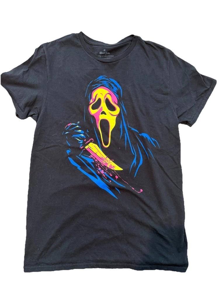 Новая футболка Scream Ghostface Икона Хэллоуина Черная S-5XL CA012 Унисекс XXXL