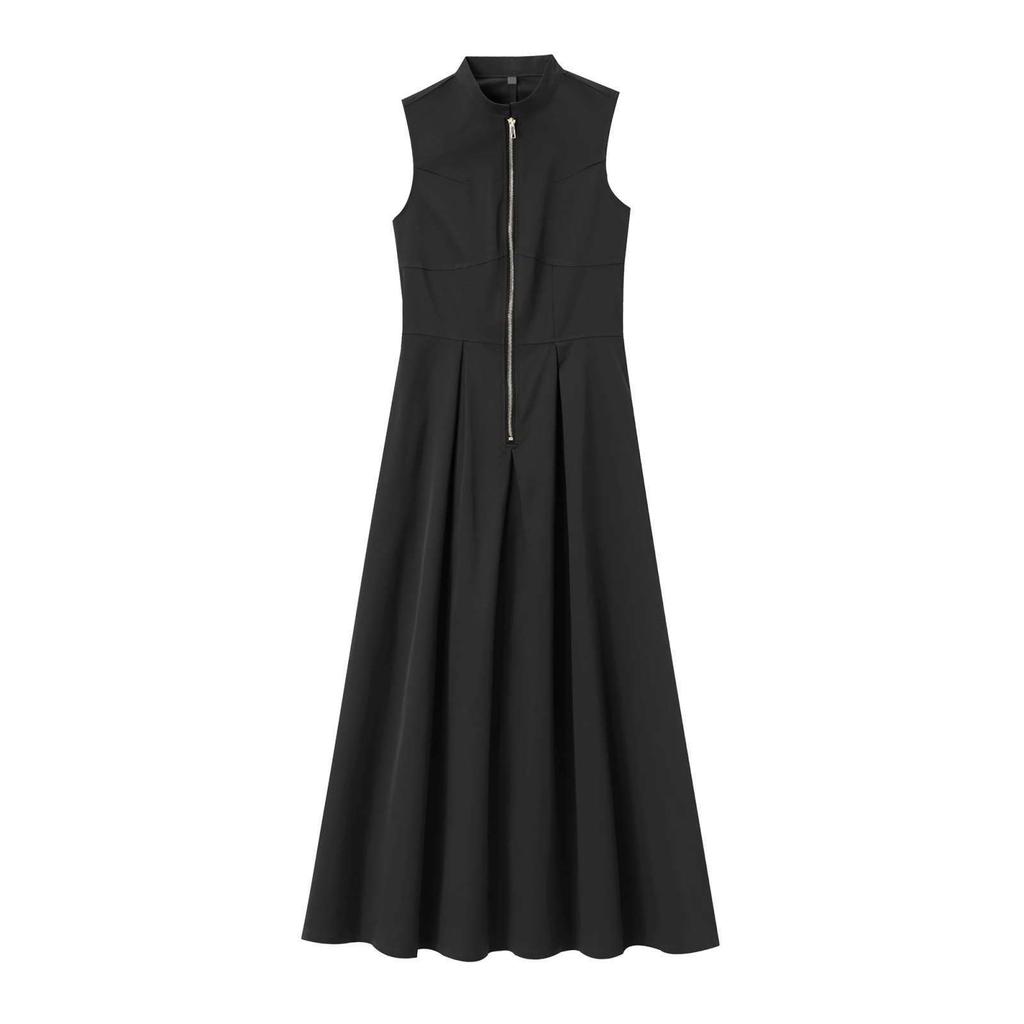 Sleeveless Elegant Commuting Round Neck French Midi Waist-Cinching Dress New Spring Women Fashion Clothes