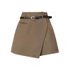 Coffee High-Waisted A-Line Irregular Culottes Skirt - Women's Spring 2025 Trend