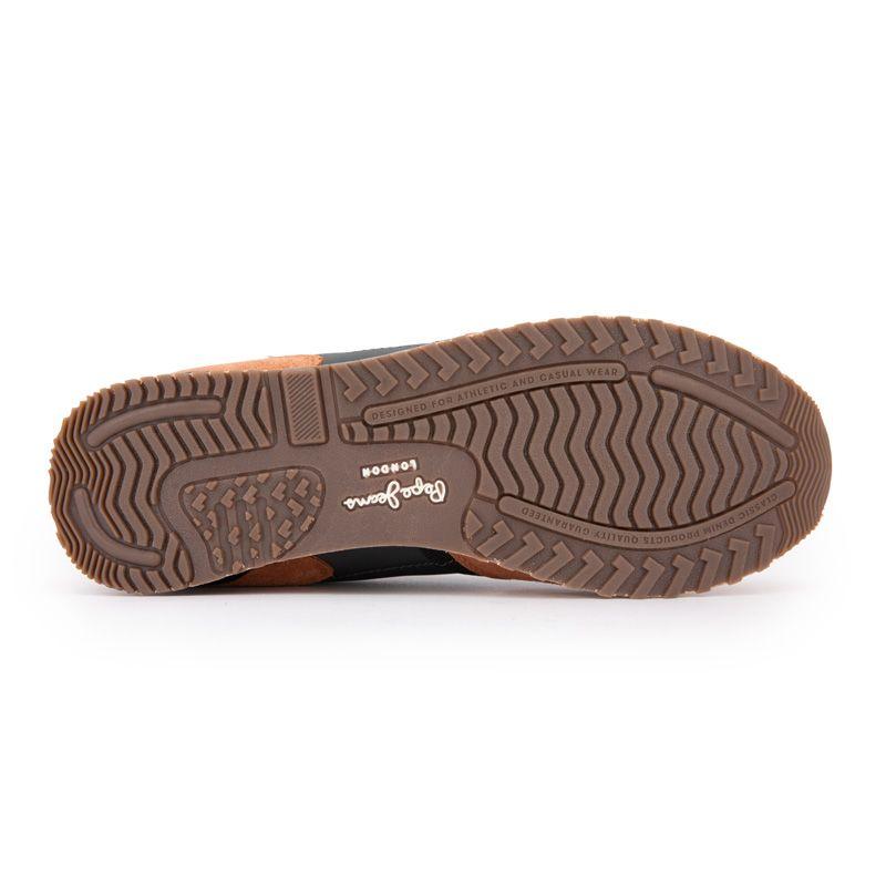 Baskets cuir london grade camel lacets beiges Homme PEPE JEANS