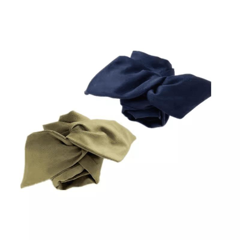 The New Japanese Retro Solid Color Fabric Iron Wire Hair Rope A Wide-brimmed Headband for Ladies To Tie Their Hair in A Low Ponytail