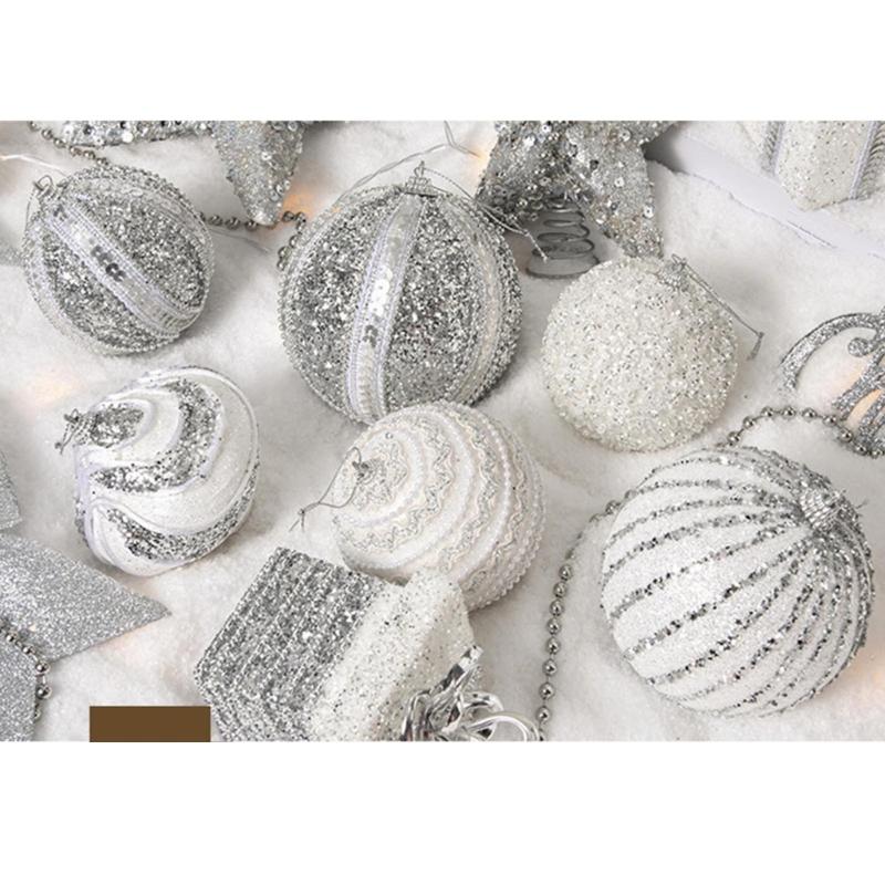 8Pcs Glittering Christmas Ball Ornament Shatterproof Decorative Baubles Christmas Tree Decorations For Wreath Door Wall