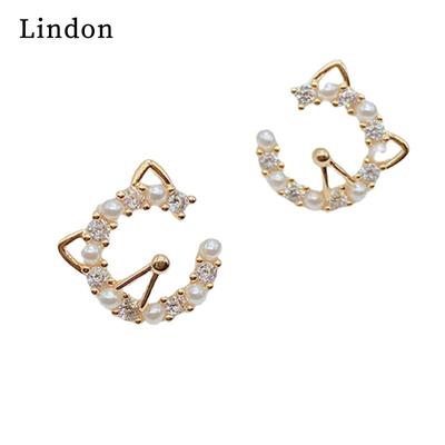 Brincos de liga de cobre Lindon com zircão, brincos para mulheres, presentes para festa de casamento