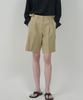 MOTT Cotton Buckle Shorts-Khaki-Beige
