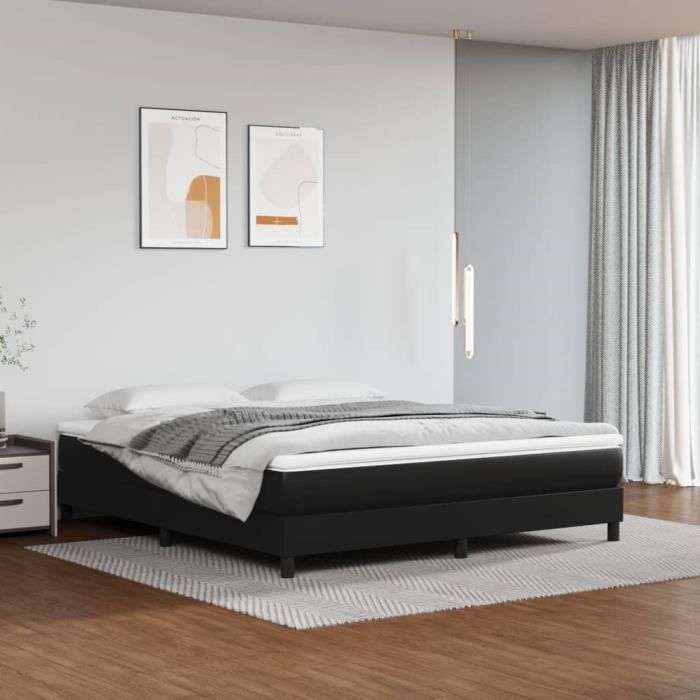 347822 vidaXL Pocket Spring Bed Mattress Black 160x200 Cm Thickness 20 Cm Faux Leather