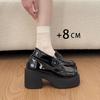 2026 New Spring Women Chunky Loafers Shoes Concise Thick Heel Shoes College Style Female Slip On Leather Single Shoes