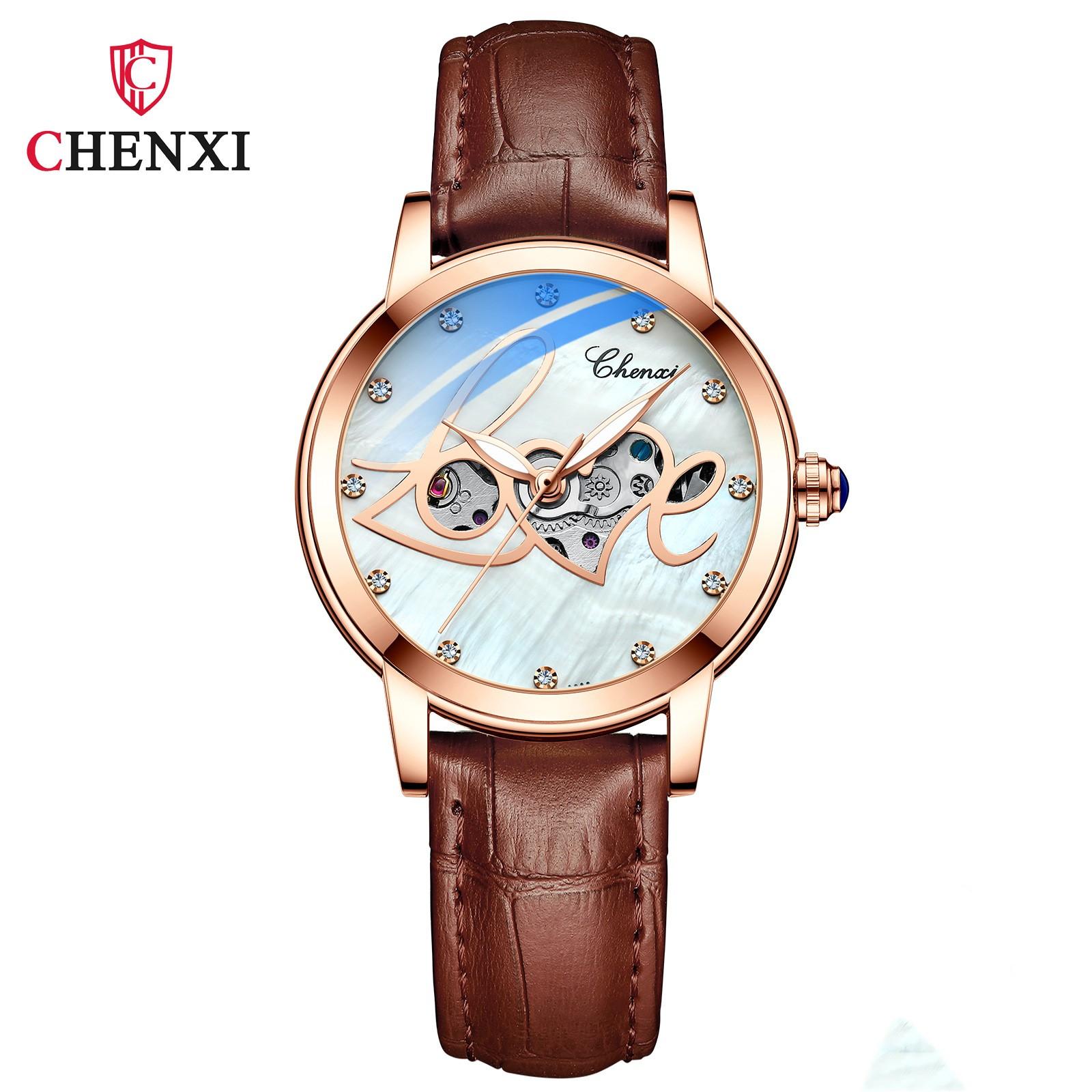 

Новые роскошные женские часы топ-бренда с коробкой, женские водонепроницаемые светящиеся полые автоматические женские механические часы