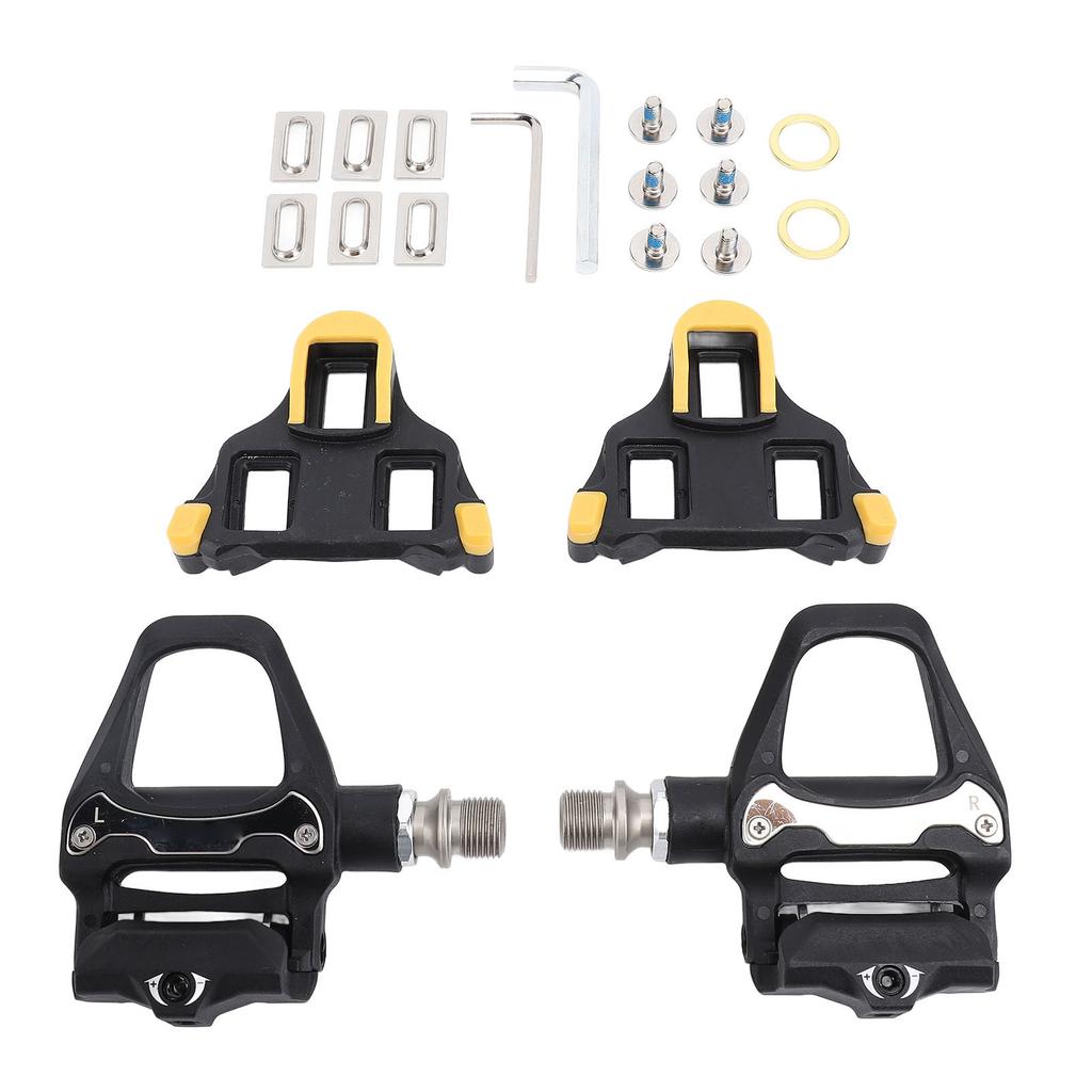 2PCS Road Bike Pedals Sealed Bearing Nylon Fiber Self Locking Cycling Pedal with Installation Kit Adjustable Tightness