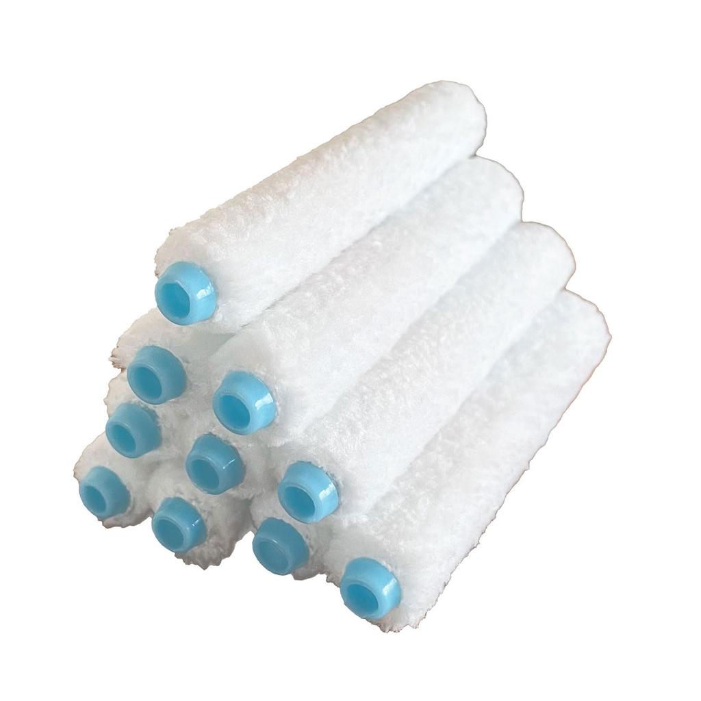 Hakeichi Mini Small Pack of 10 Roller, Microfiber, White, Slim, 3-inch, 3mm,