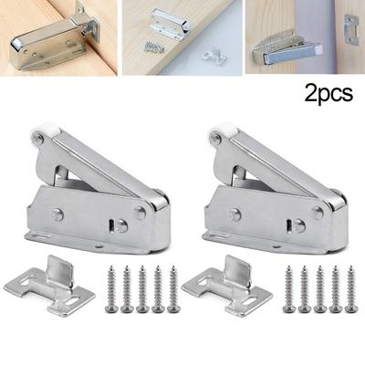 2 Pcs Touch Catch Latch Invisible Cabinet Door Catch Push To Open Auto Door Spring Catch For Furniture Cupboard Rebound Device