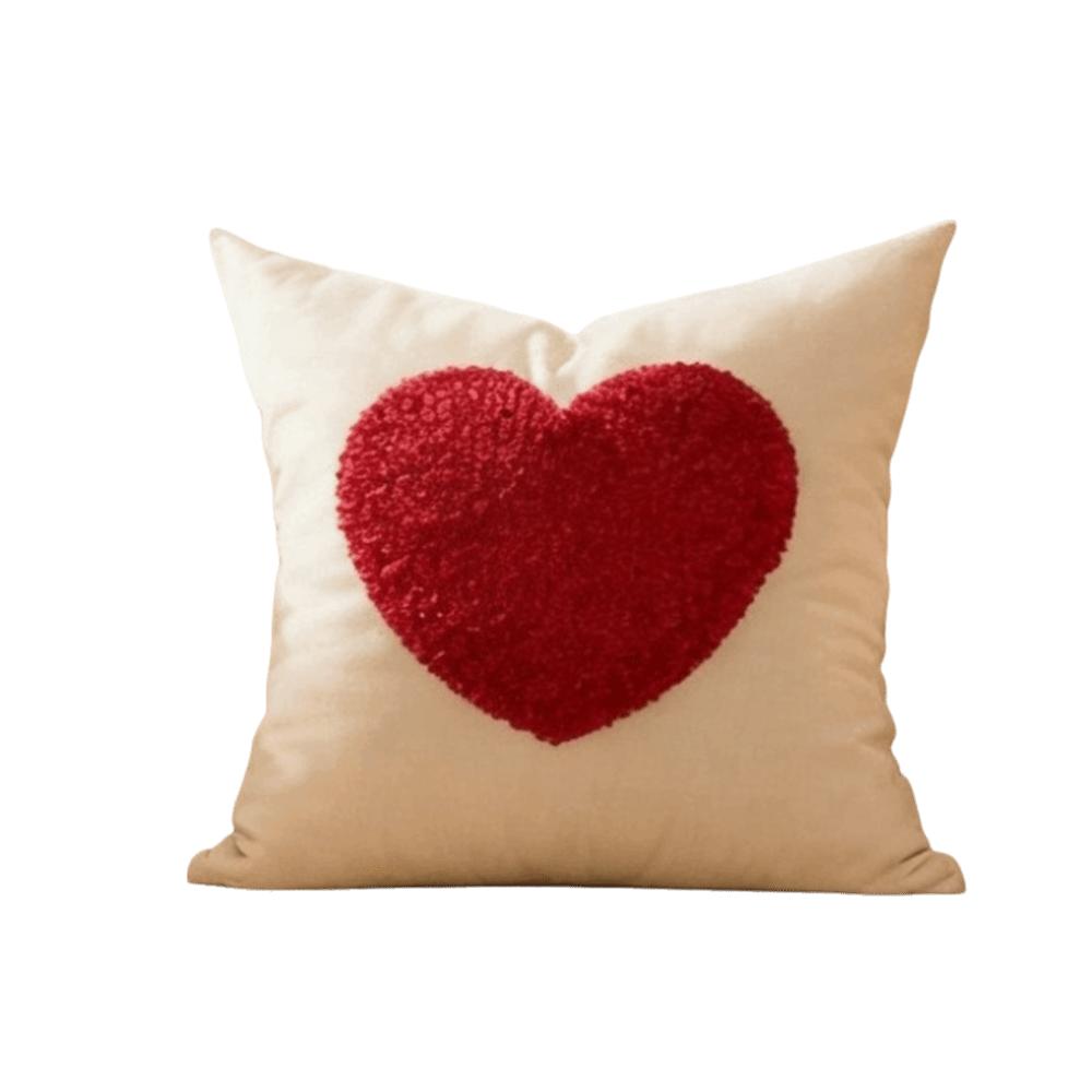 Romantic Valentine Heart Pattern Pillowcase Embroidery Throw Pillow Cover  Valentines Day