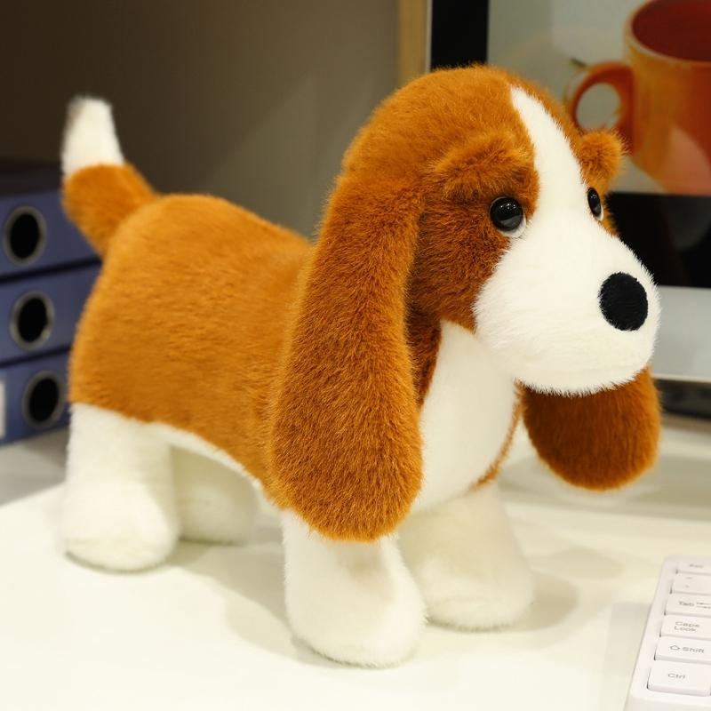35cm Adorable Dachshund Plush Toy Soft Lifelike Standing Cartoon Dog Funny Room/Desktop Decor Kid Gift