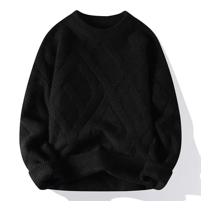 Men's Red Zodiac Round Neck Sweater - Casual Loose Fit, Trendy Thick Bottoming Sweater for Autumn and Winter.