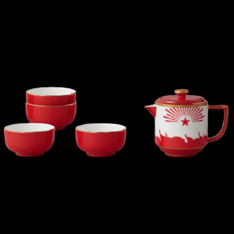 Yongfengyuan Victory 6-Piece Ceramic Tea Set