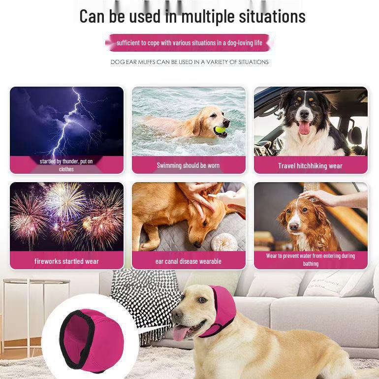 2025 Wasserdichte Beruhigende Hundehaube: Erschreckschutz, Donnerschutz, Sommer Schwimm Klett Ohrschützer