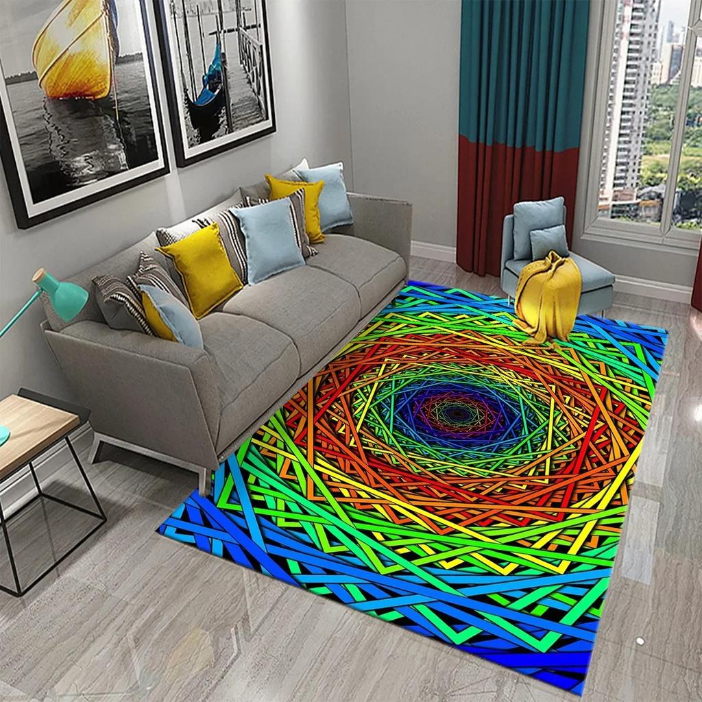 Colorful Surreal Abstract Psychedelic Art Carpet Non-Slip Comfort Floor Carpet Home Decor Mat Living Room Bedroom