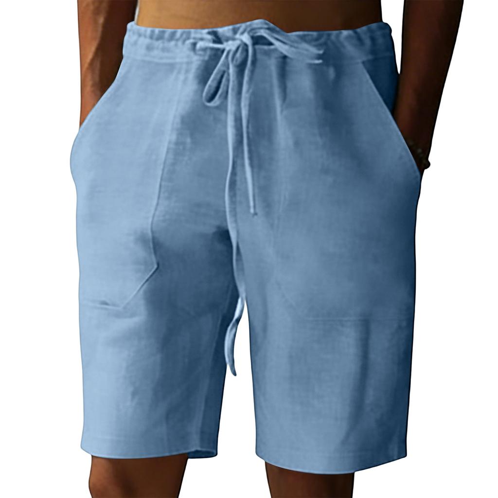 Men's Cotton Linen Casual Shorts Men's Fashionable Beach Shorts