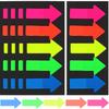 NUOBESTY 10Sets of Neon Page Marker Arrow Stickers Colored Index Tabs Flags Bookmarks Sticky Notes for Home Office Students