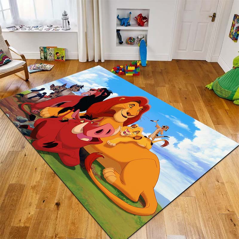 1 Stück Disney König der Löwen Druck Teppich für Wohnzimmer Schlafzimmer Kinderzimmer Heimdeko Bereichsteppich Rutschfeste Matte Spielmatten Luxus Geschenk