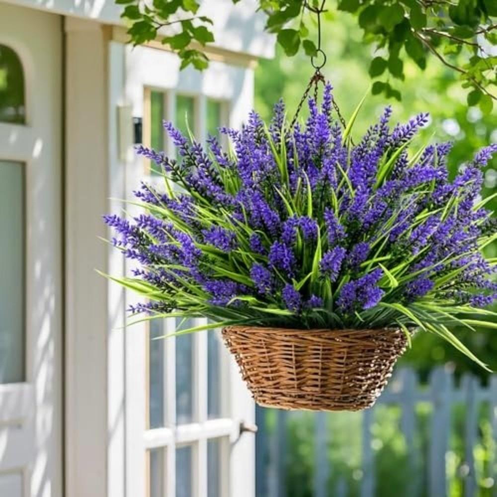 35cm Artificial Fall Flowers Lifelike Adjustable Faux Lavender Flowers Durable Fall Decor Thanksgiving Decoration
