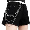 Silver Multi Layer Jean Chain With Cross Pendants Durable Metal Finish Fit For Punk Streetwear Concert Party Outfits