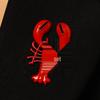 Rode Kreeft Krab Legering Broche: Dierenaccessoire voor dames, resortstijl, oceaanstijl