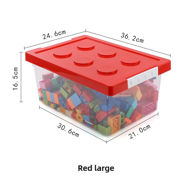 Große transparente Lego Aufbewahrungsbox mit Deckel für Kindergartenspielzeug