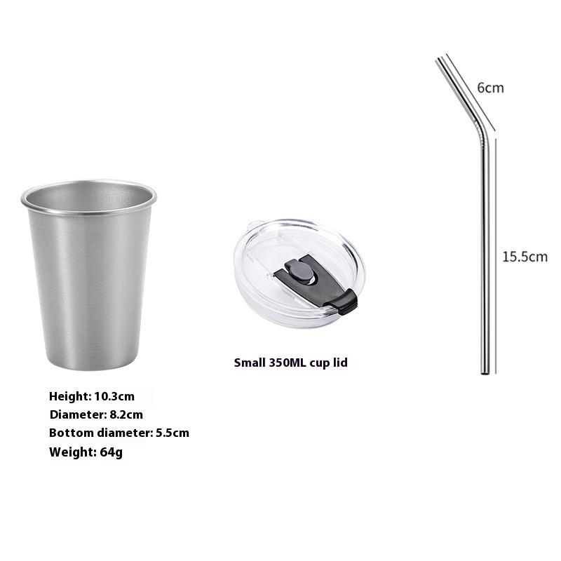 Edelstahlbecher mit Mund, Wasserbecher, Bierbecher, Kaltgetränk, Kaffeebecher, verdickter, lässiger Becher, Peptid, vergoldet, transparenter Becher