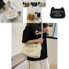 Stylish Korean Vintage Canvas Tote Bag For Women With Spacious Capacity And Trendy Lettering In Cream Brown Or Black