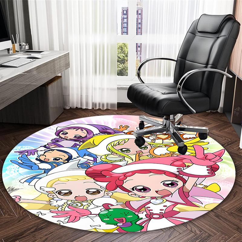 1pc DoReMi1 Print Round Carpet Chair Round Carpet Suitable for Bedroom Living Room Home Decorative Carpet