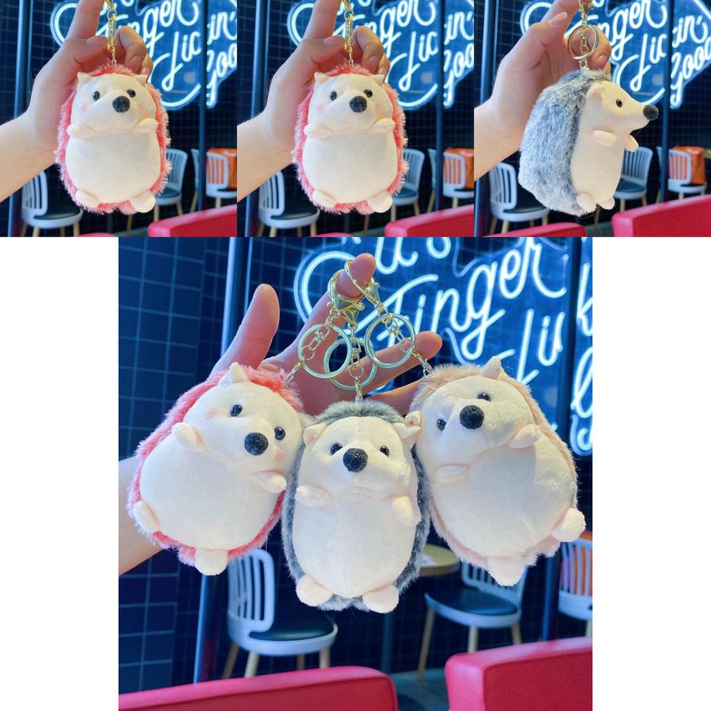 Plush Hedgehog Keychain With Pearl Chain For Bag And Gift For Kids