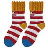 Lustige Pommes Damen Wadenlange Baumwollsocken - Bequem, Atmungsaktiv, Kreatives Cartoon-Design für Herbst/Winter