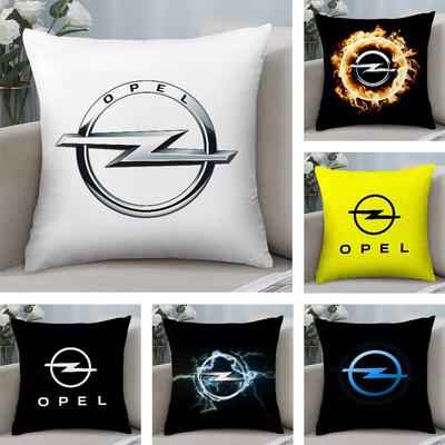 O-OpelsS Auto Logo Kissenbezug Plüschstoff Weich Kissenbezug Doppelseitiger Druck Kissenbezug Haushaltsgeschenke
