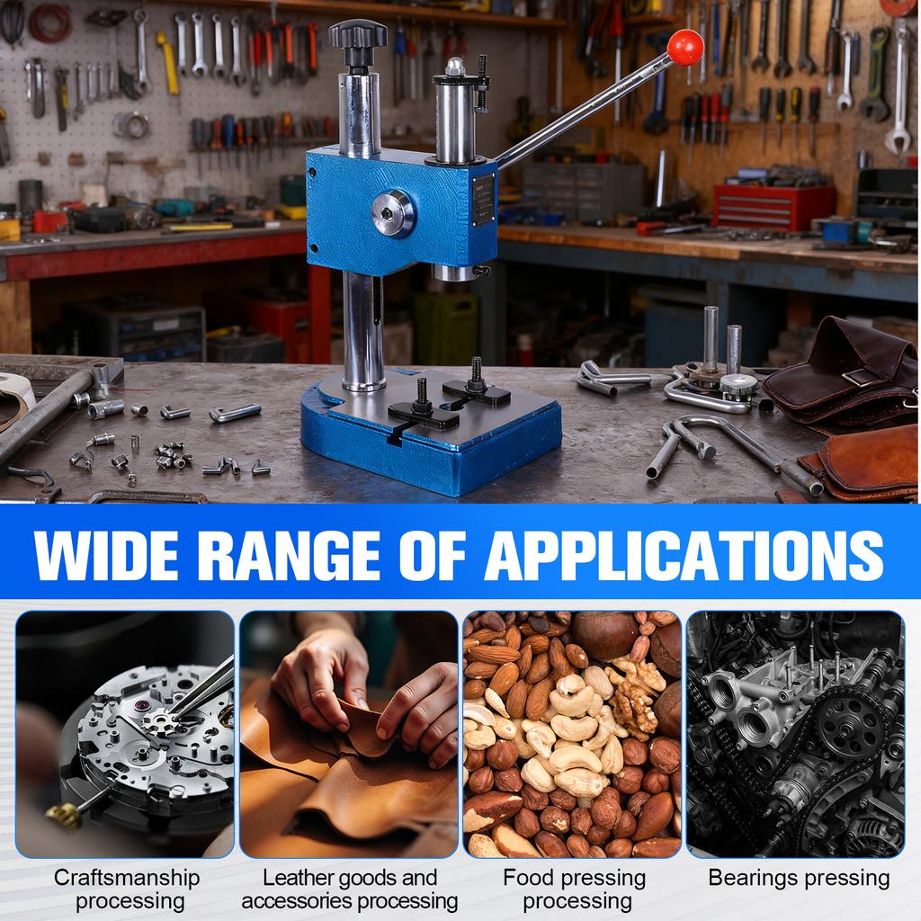 Benchtop Hand Hole Puncher Machine Spring-Loaded Desktop Punch Press Hand Press for Punching Bending Stretching Forming