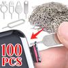30-100 stuks Universele Simkaartlade Verwijderings Uitwerpprikker Gereedschap Roestvrij Staal Naaldopener Uitwerper voor IPhone/Samsung/Xiaomi/Huawei