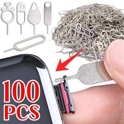 30-100pcs Universal Sim Card Tray Removal Eject Pin Tool Stainless Steel Needle Opener Ejector for IPhone/Samsung/Xiaomi/Huawei