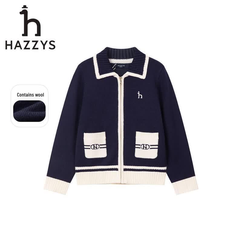 HAZZYS Girls Winter Wool Blend Lapel Cardigan 165