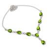 Bijoux Collier en Argent Sterling 925 Fait Main avec Pierre Précieuse Péridot Naturel 18" ASN-5931