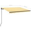 VidaXL Manual Retractable Awning with LED 3.5x2.5 M Yellow and White 3070123